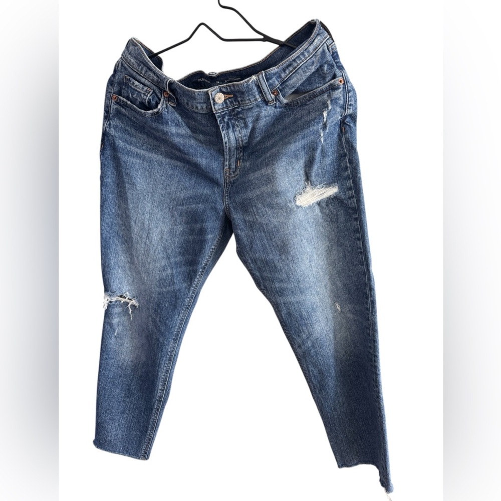 Old Navy Women's Distressed Boyfriend Jeans - Blue